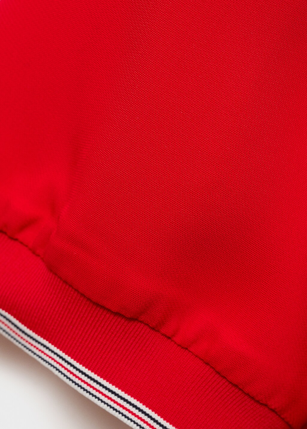 Cropped polo shirt with contrasting trim - Red