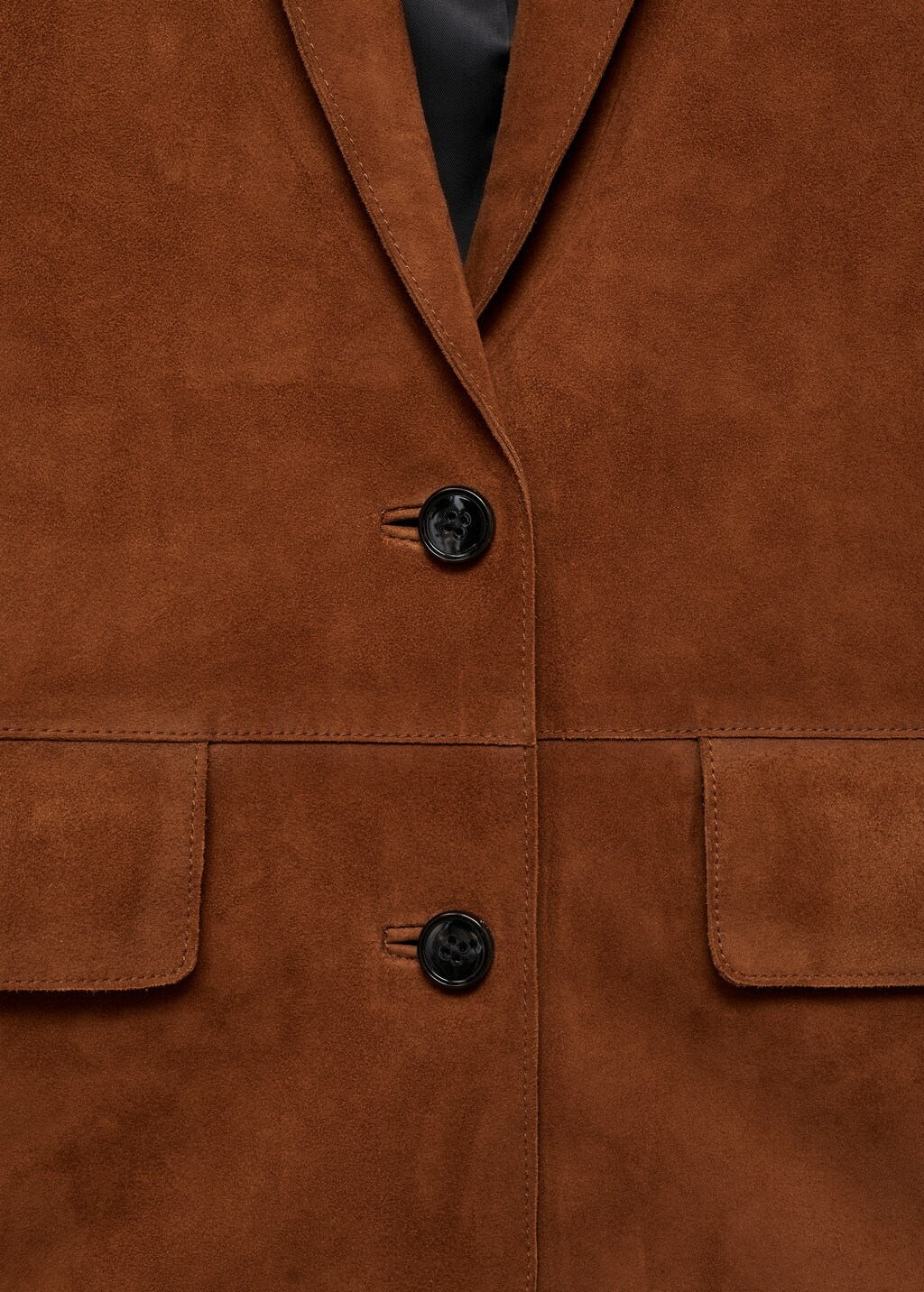 Straight suede jacket - Tobacco Brown