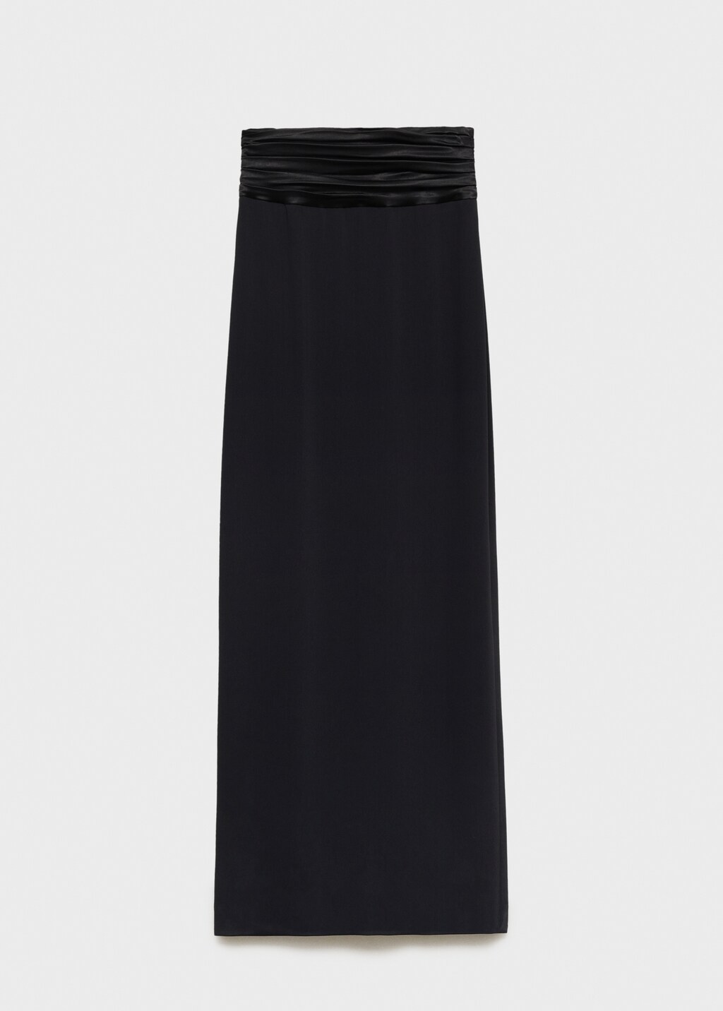 Draped-waist straight skirt - Black