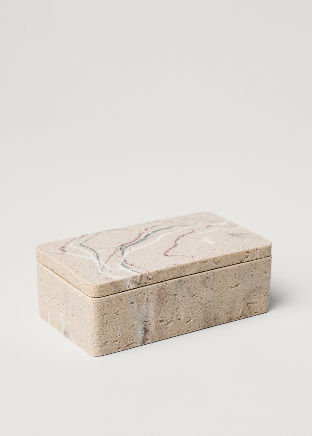Stone-effect resin box - Ivory White