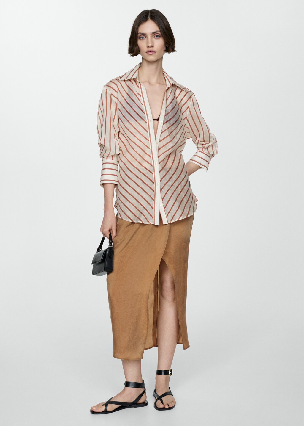 Semi-transparent striped shirt - Off White