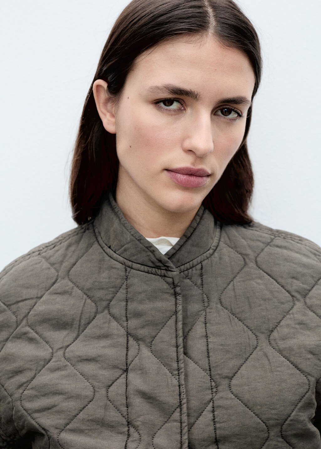 Quilted bomber jacket - Pastel Yellow