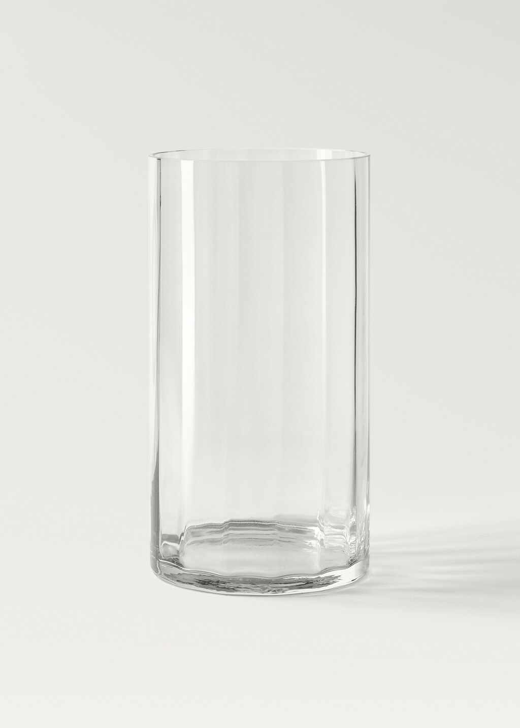 Hand-blown glass vase with large stripes - Grey