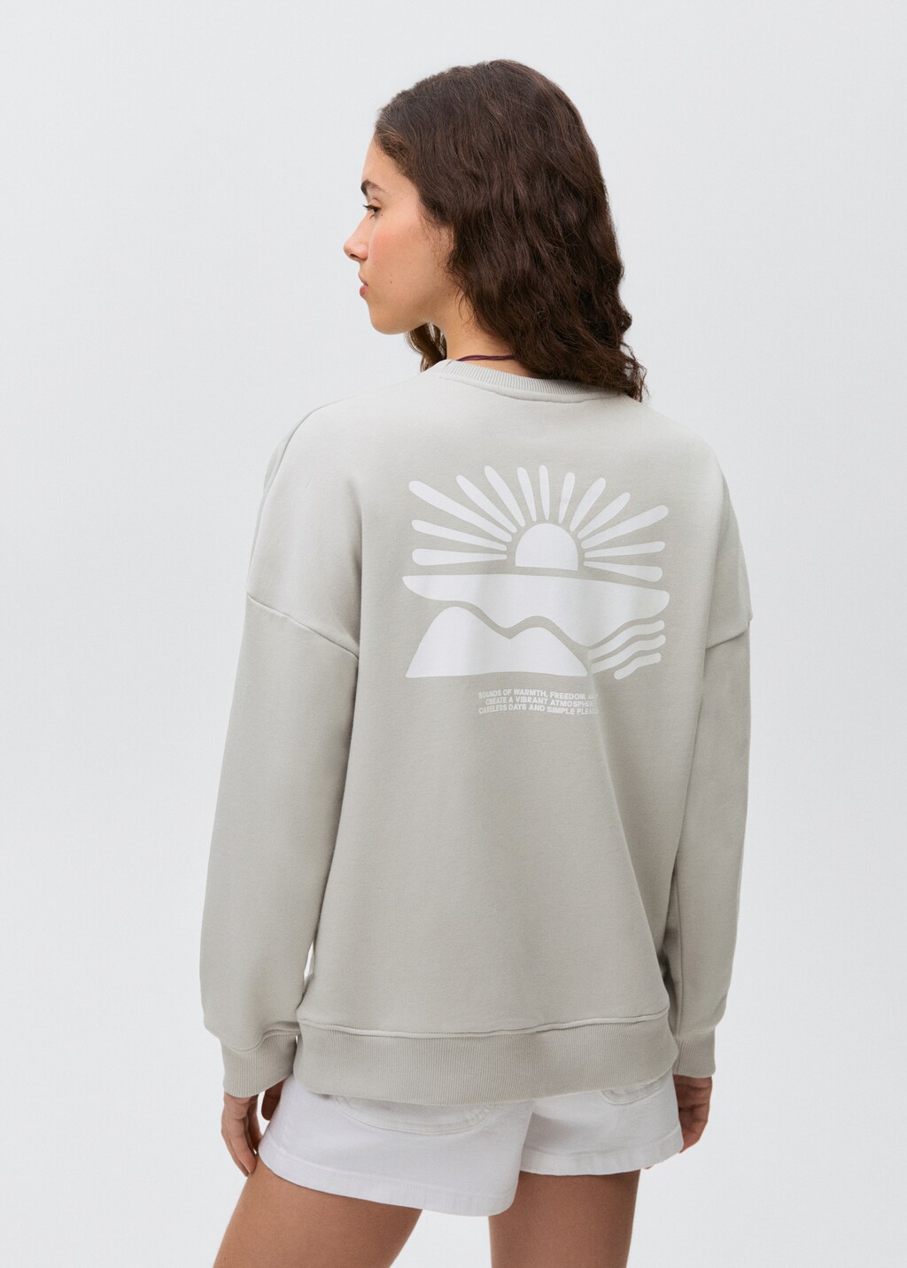 Printed cotton sweatshirt - Grey