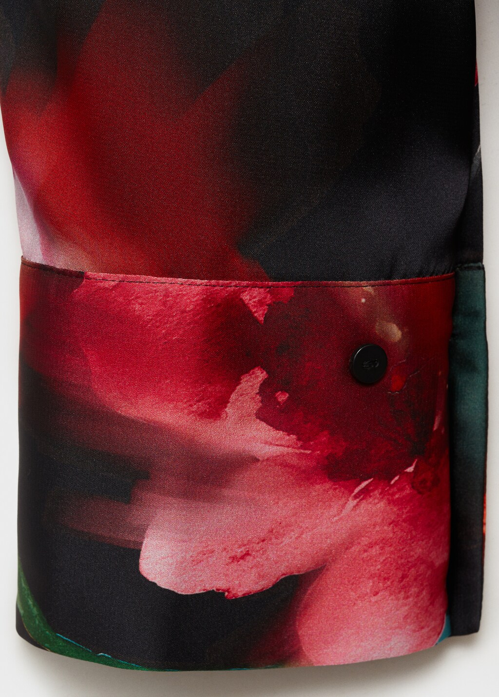 Satin print shirt - Black