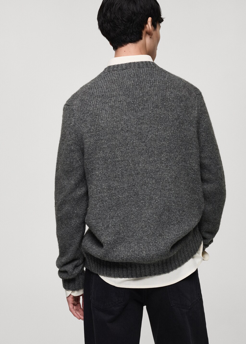 Knitted wool blend cardigan - Medium Heather Grey