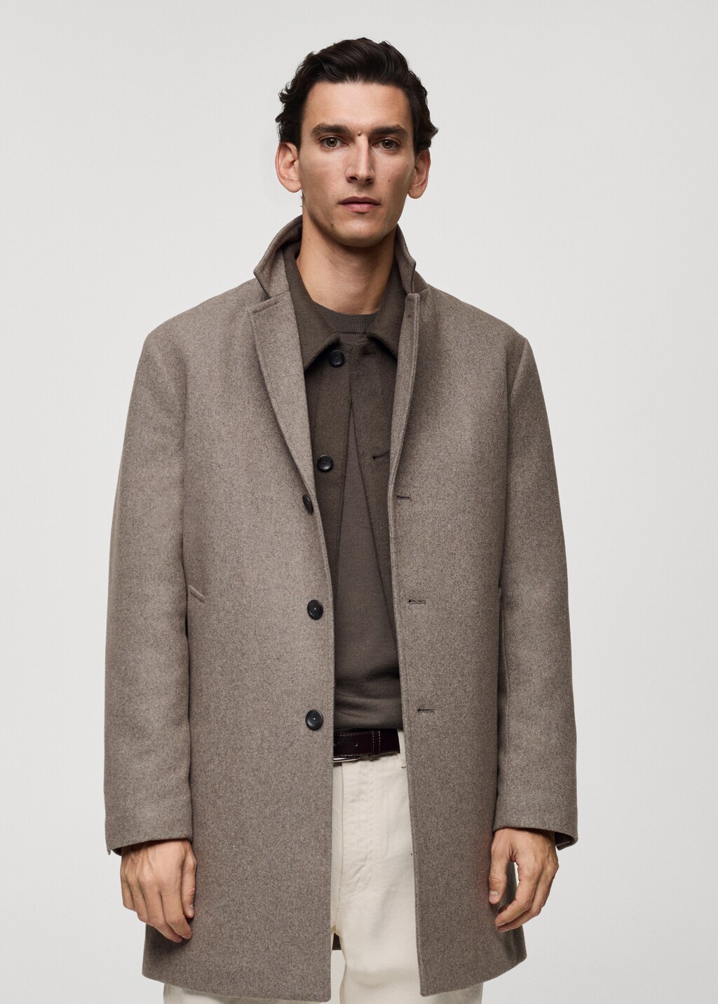 Quilted wool inner coat - Dark Navy