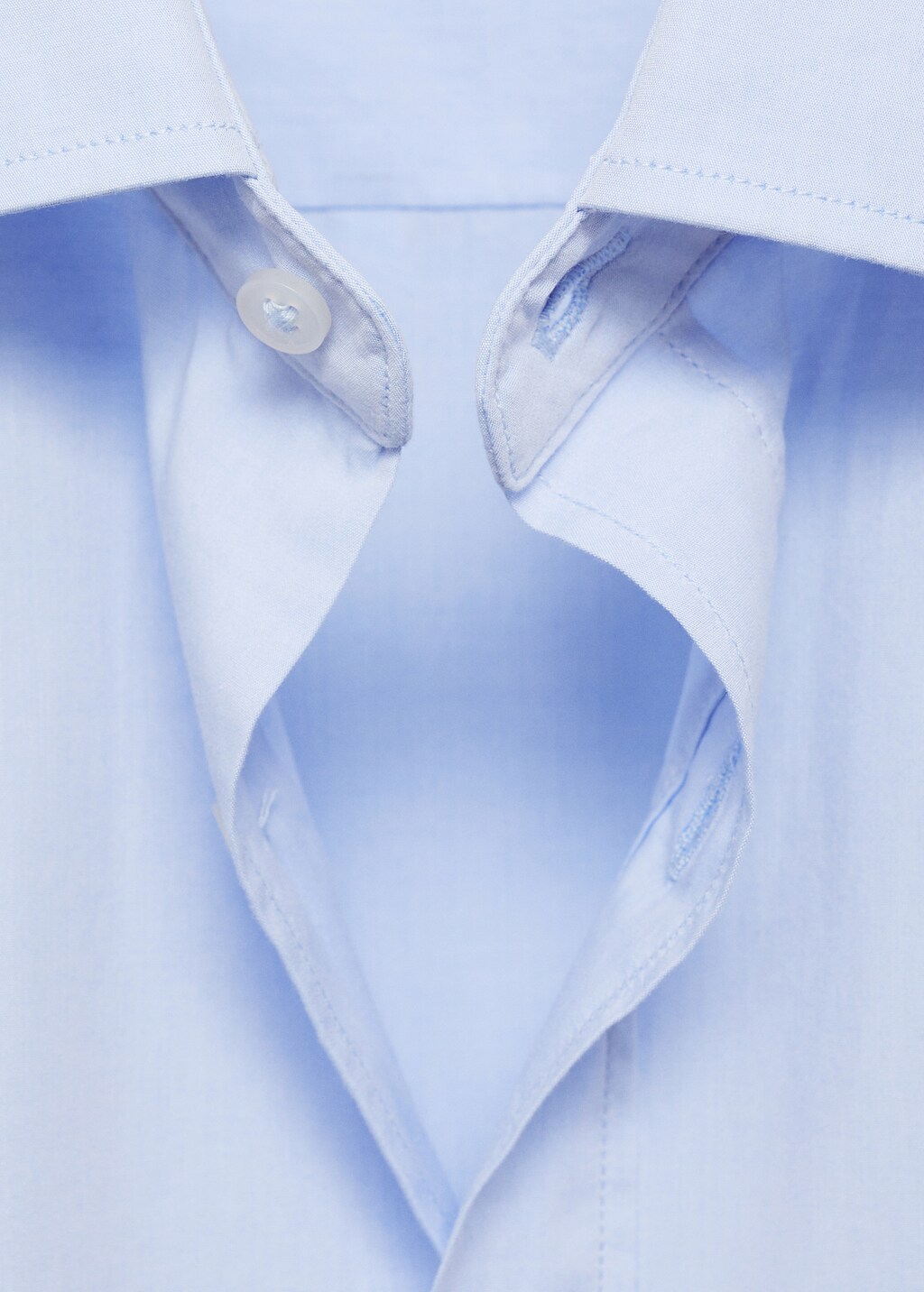 Regular fit end-on-end cotton shirt - Sky Blue