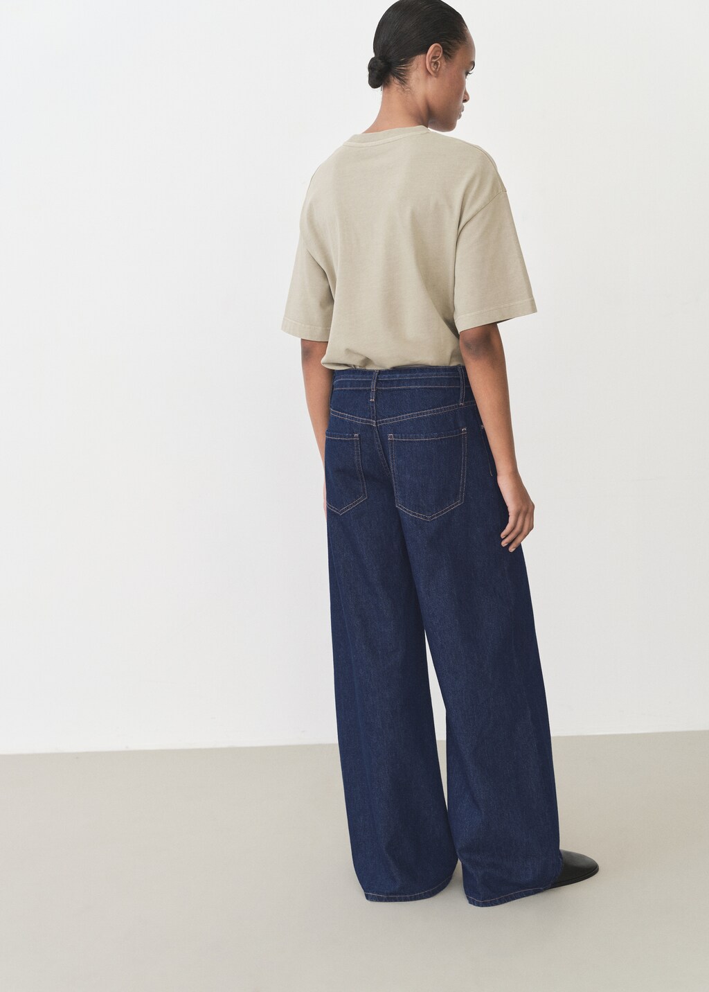 Low-rise wideleg jeans with belt - Open Blue