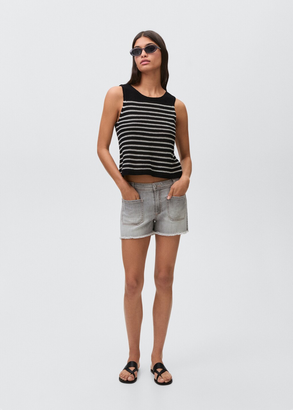 Striped knit top - Off White