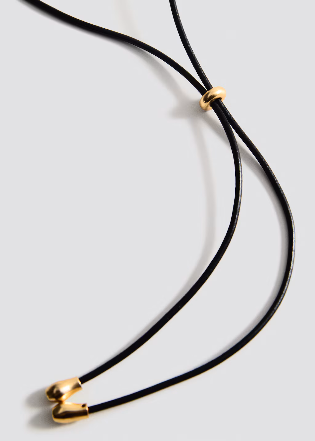 Textured-leaves pendant necklace - Gold