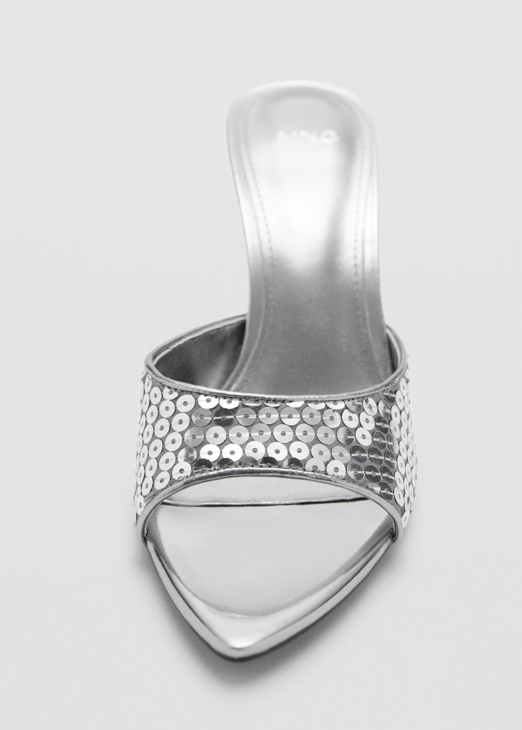 Heeled sandals with sequin strap - Silver