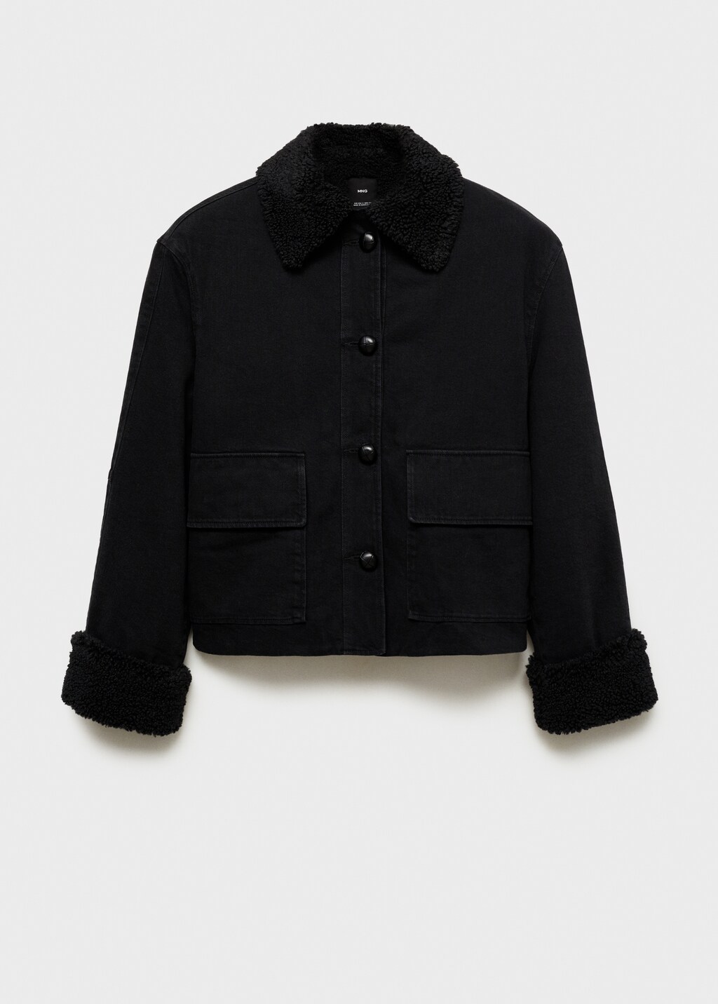 Double-sided fleece jacket - Black denim