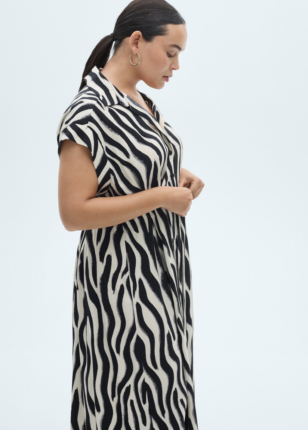 Zebra shirt dress - Black