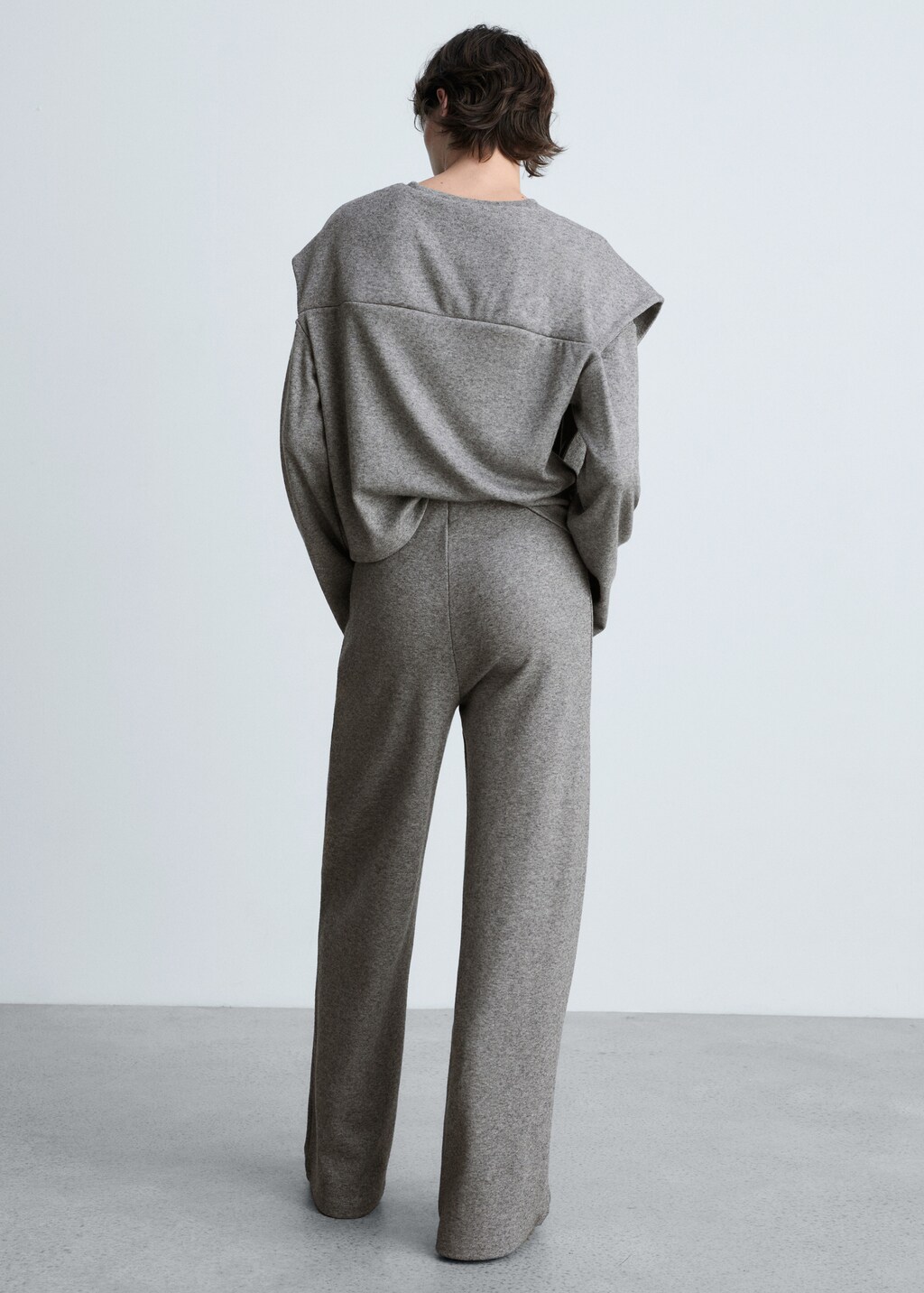 Straight knitted trousers - Grey