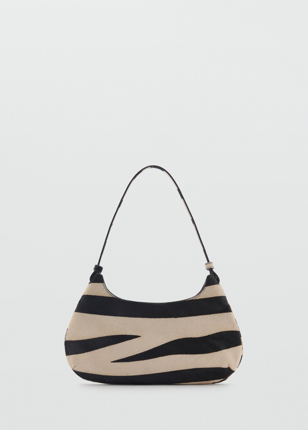 Zebra-print leather bag - Black