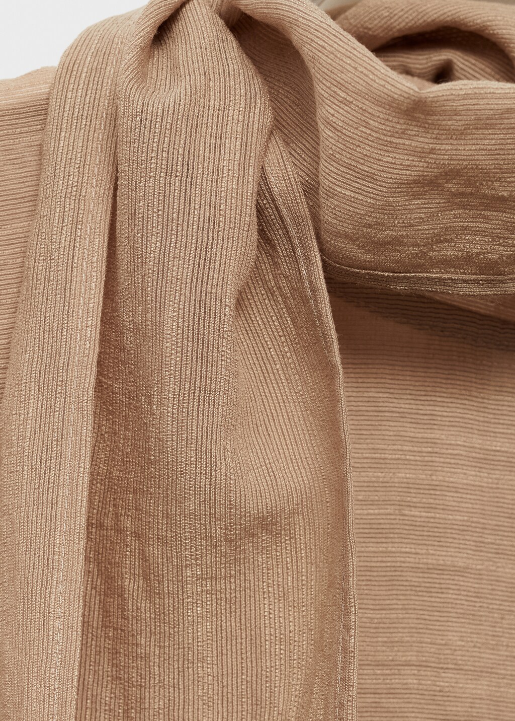 Textured blouse with bow - Brown