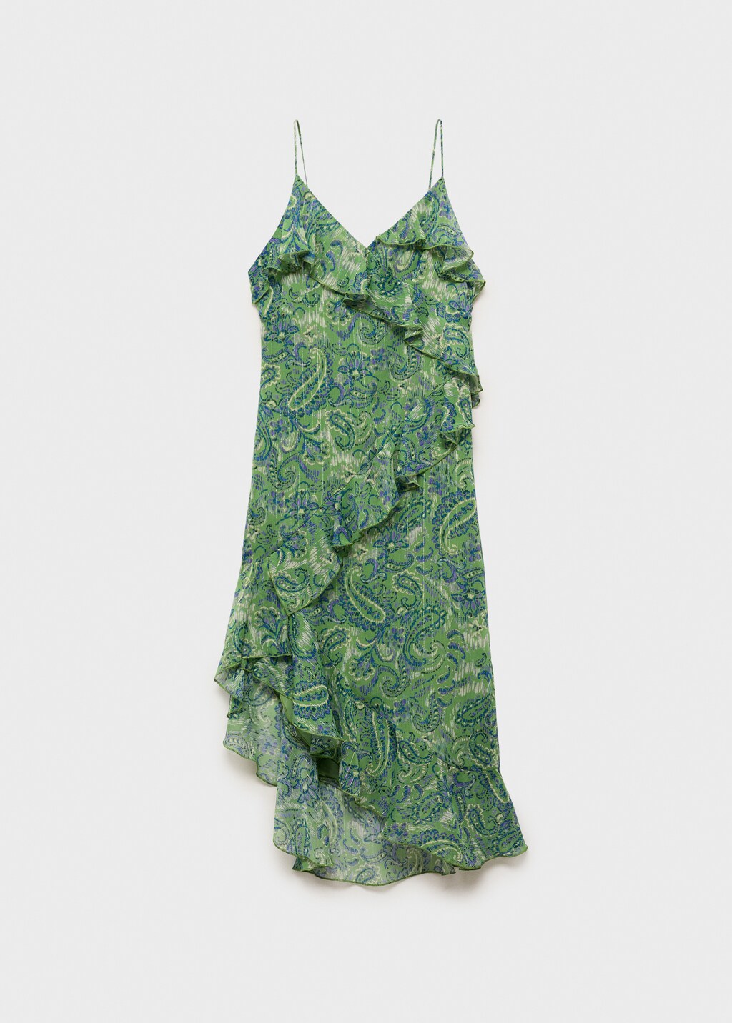 Ruffled midi dress - Green