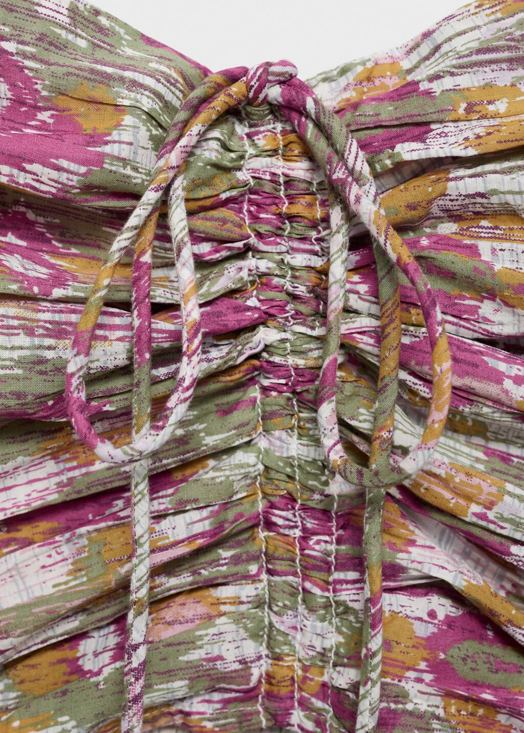 Ruched cotton top - Pink