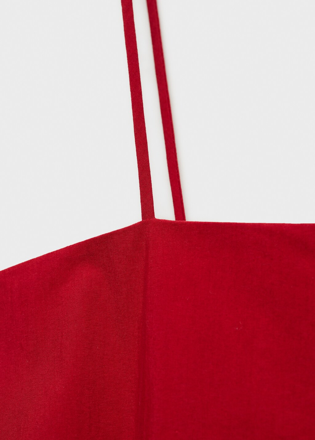 Ruffle dress with thin straps - Red