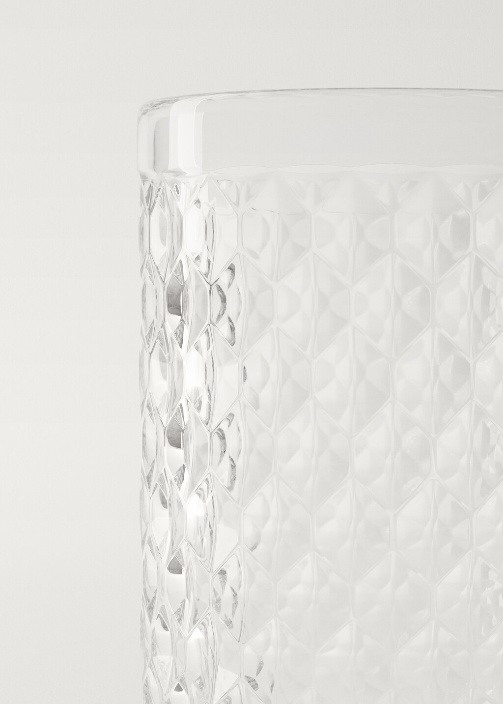 Geometric embossed glass tumbler - Ice Grey