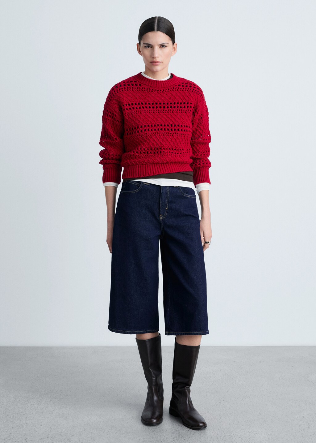 Openwork knit sweater - Dark Navy