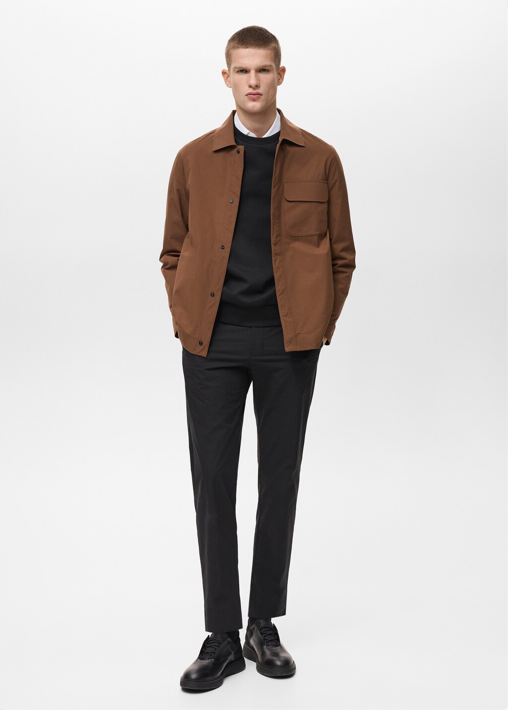 Water-repellent jacket with pockets - Burnt Orange