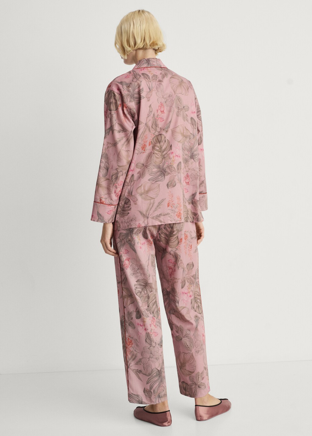 Tropical-print pyjama shirt - Green