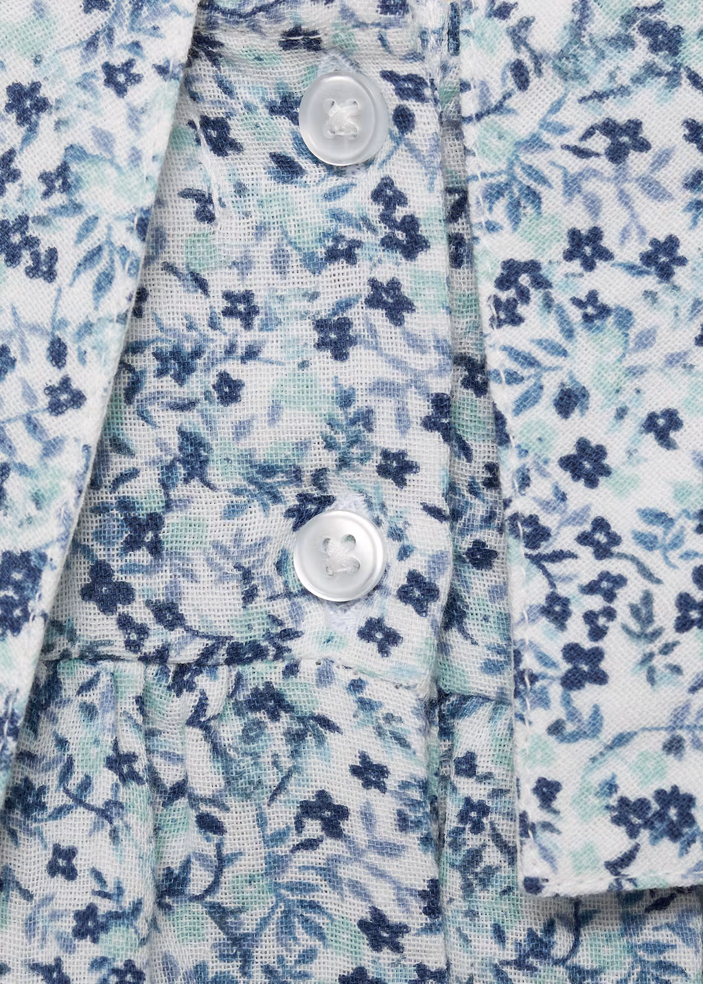 Ruffled cotton frock and dress - Blue