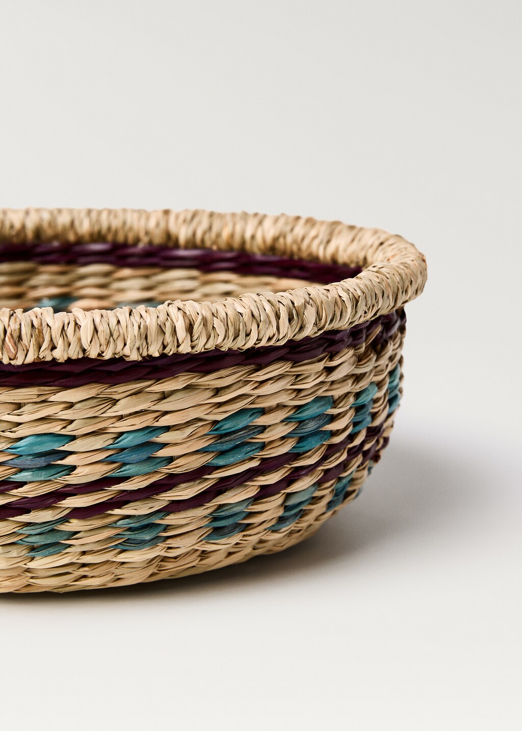Small coloured seagrass basket - Brown