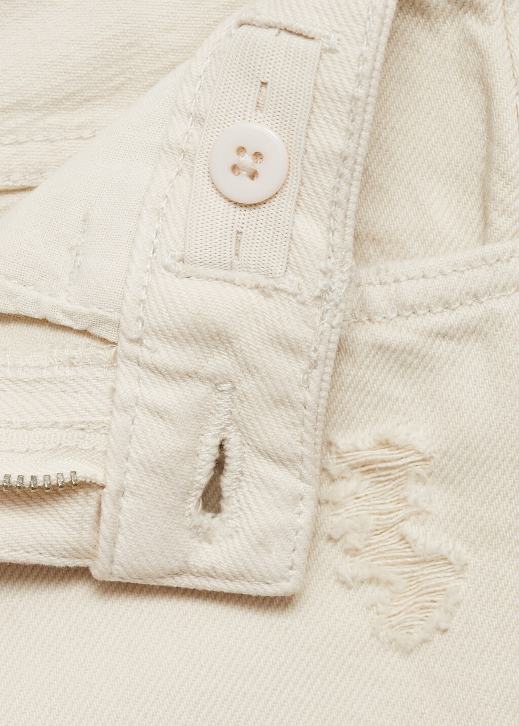 Ripped straight jeans - Sand