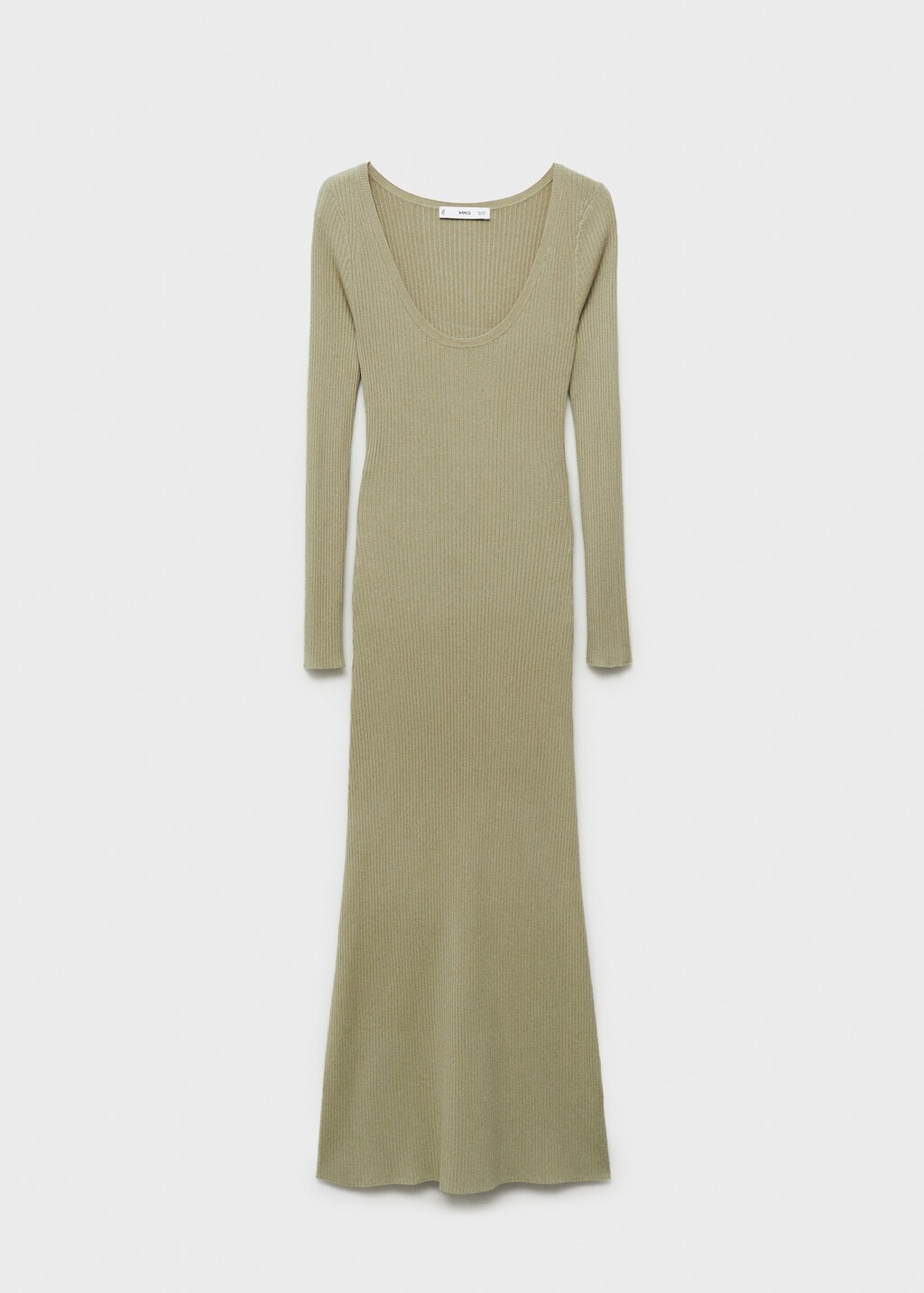 Rib-knit midi-dress - Khaki