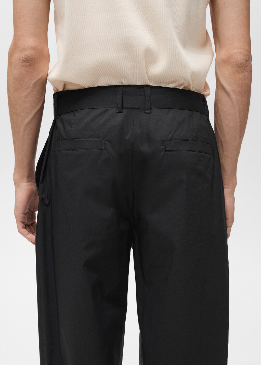 Relaxed-fit trousers with belt - Ecru