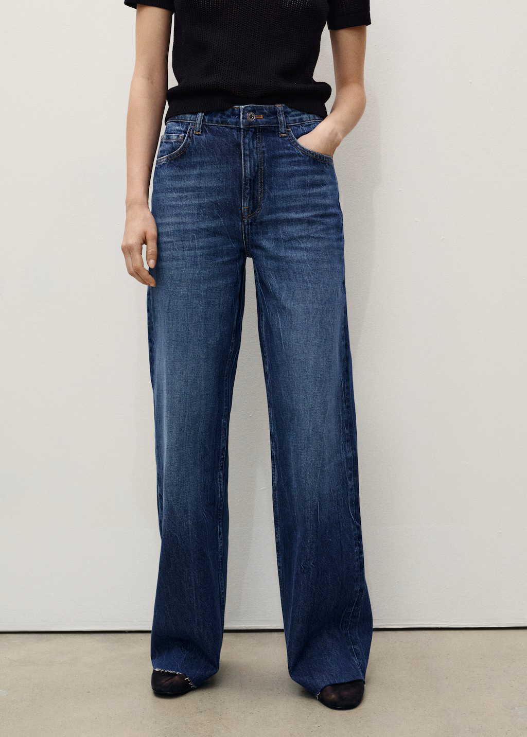 Danila wideleg rinse-wash jeans - Open Blue