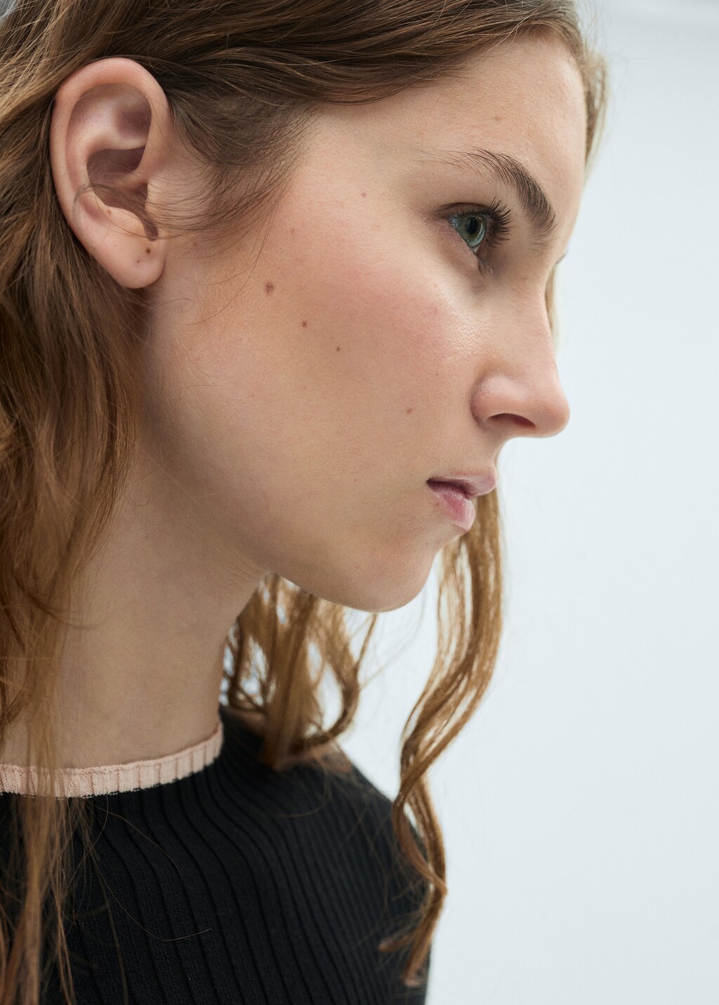 Contrast ribbed knit dress - Black