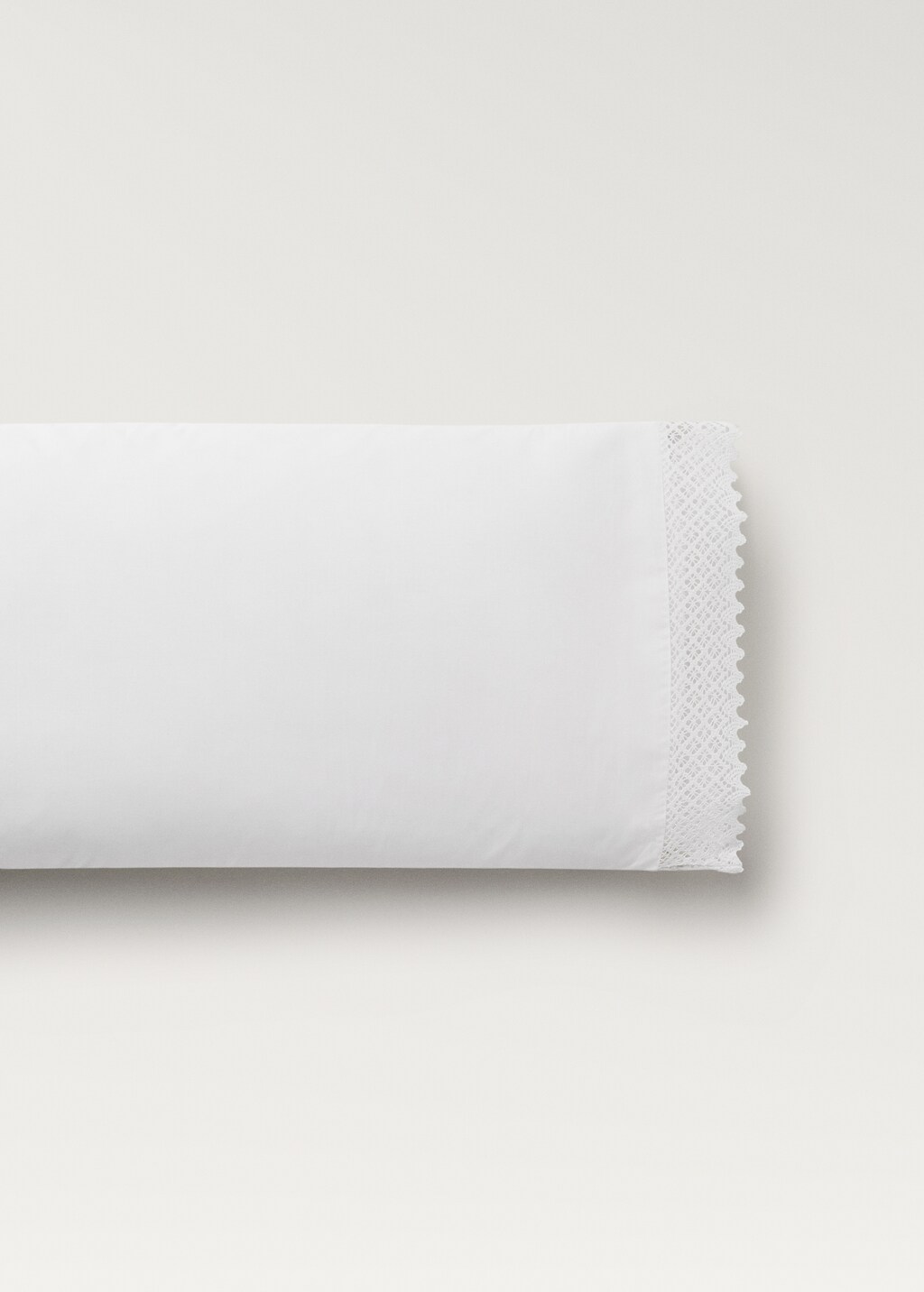 Lace-detail pillowcase 45x110 cm - White