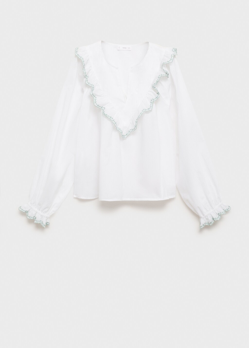 Ruffle neck blouse - Off White