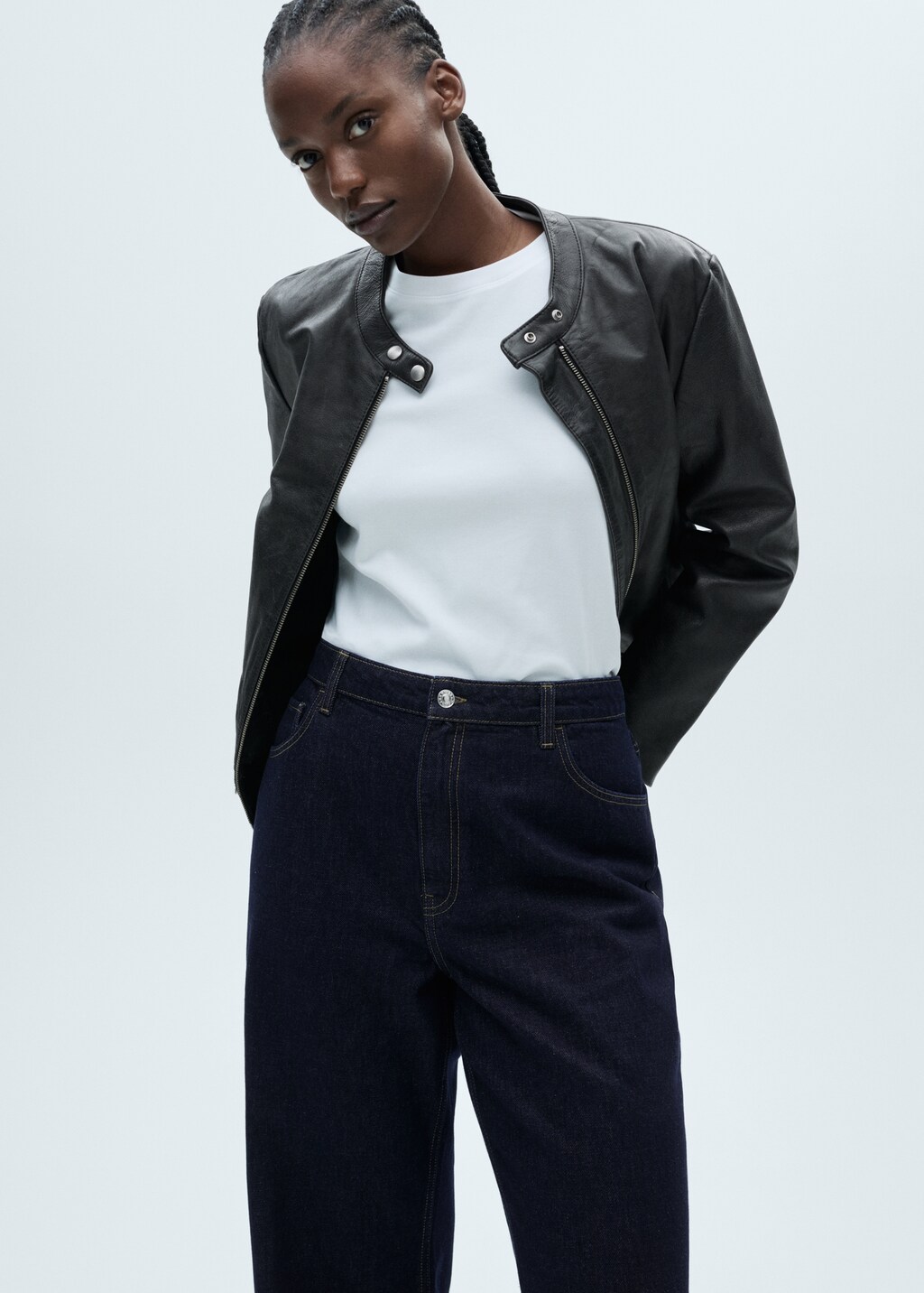 Danila wideleg high-rise jeans - Black denim