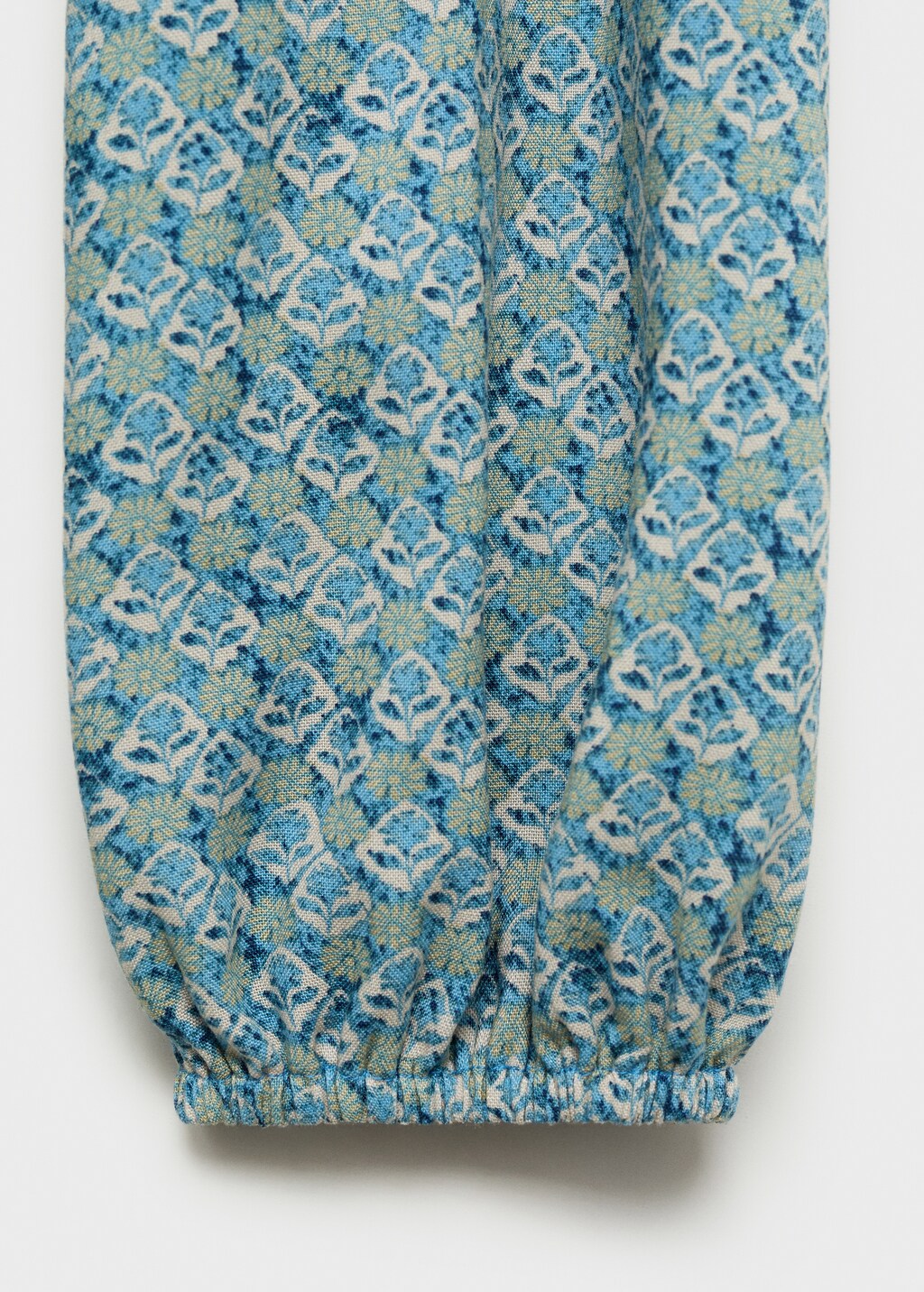 Printed dress with draped detail - Petrol Blue