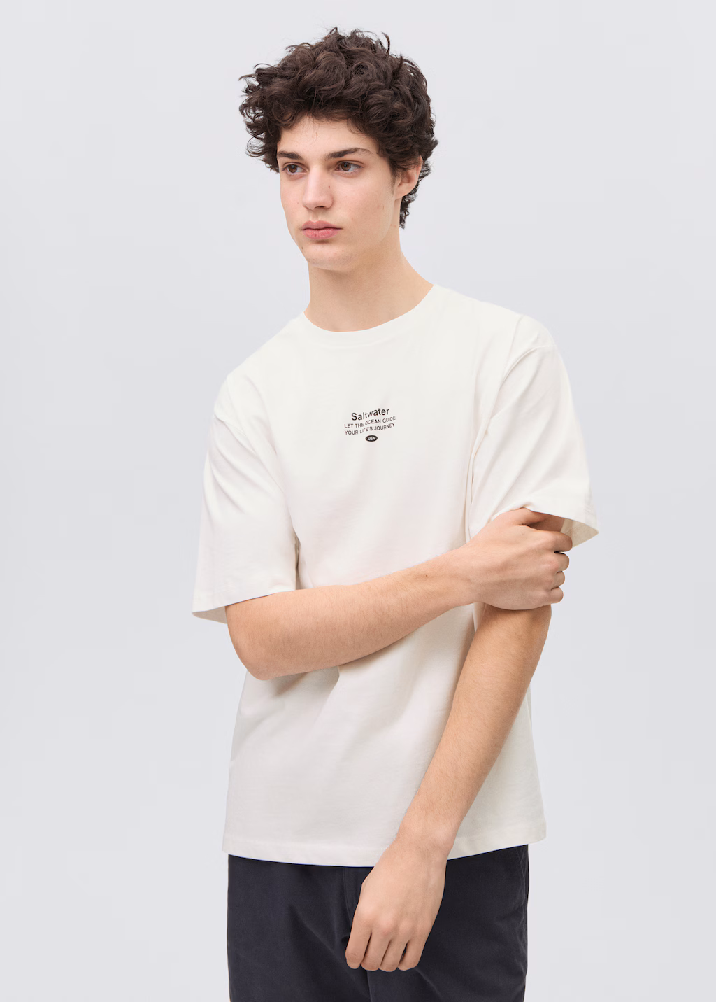 Printed cotton-blend T-shirt - Off White