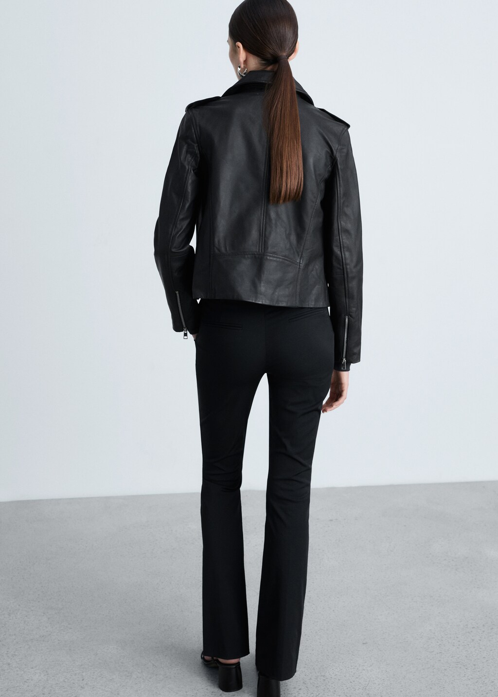 Leather biker jacket - Black