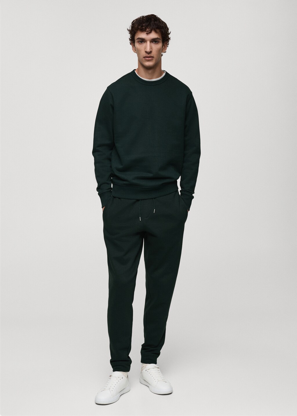 Regular-fit cotton sweatshirt - Medium Brown