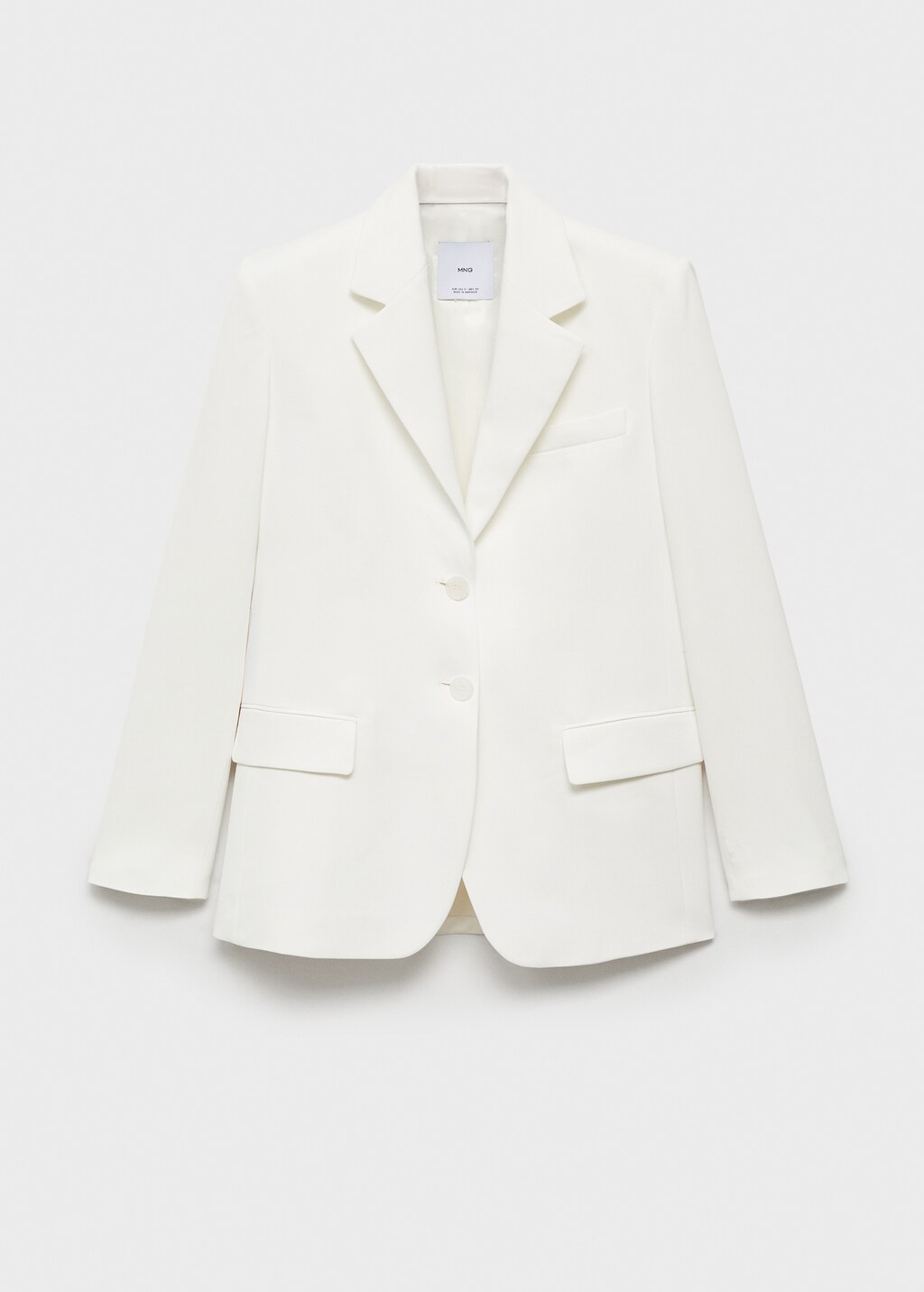 Straight button suit blazer - White