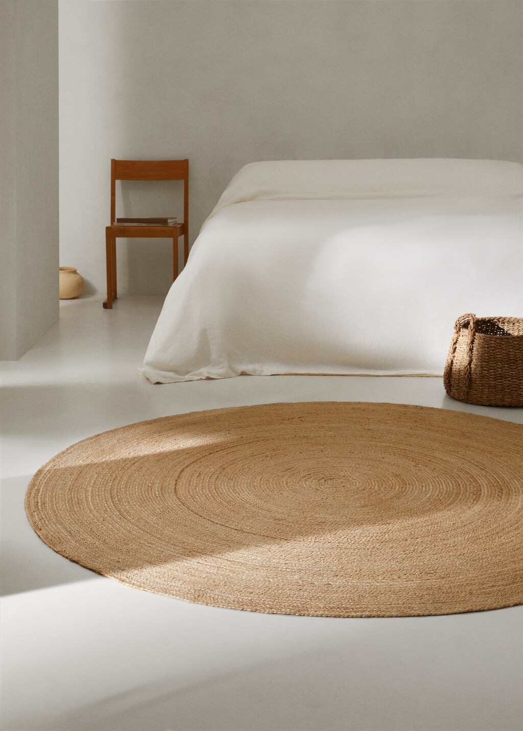 Natural fibre round carpet 180cm - Beige