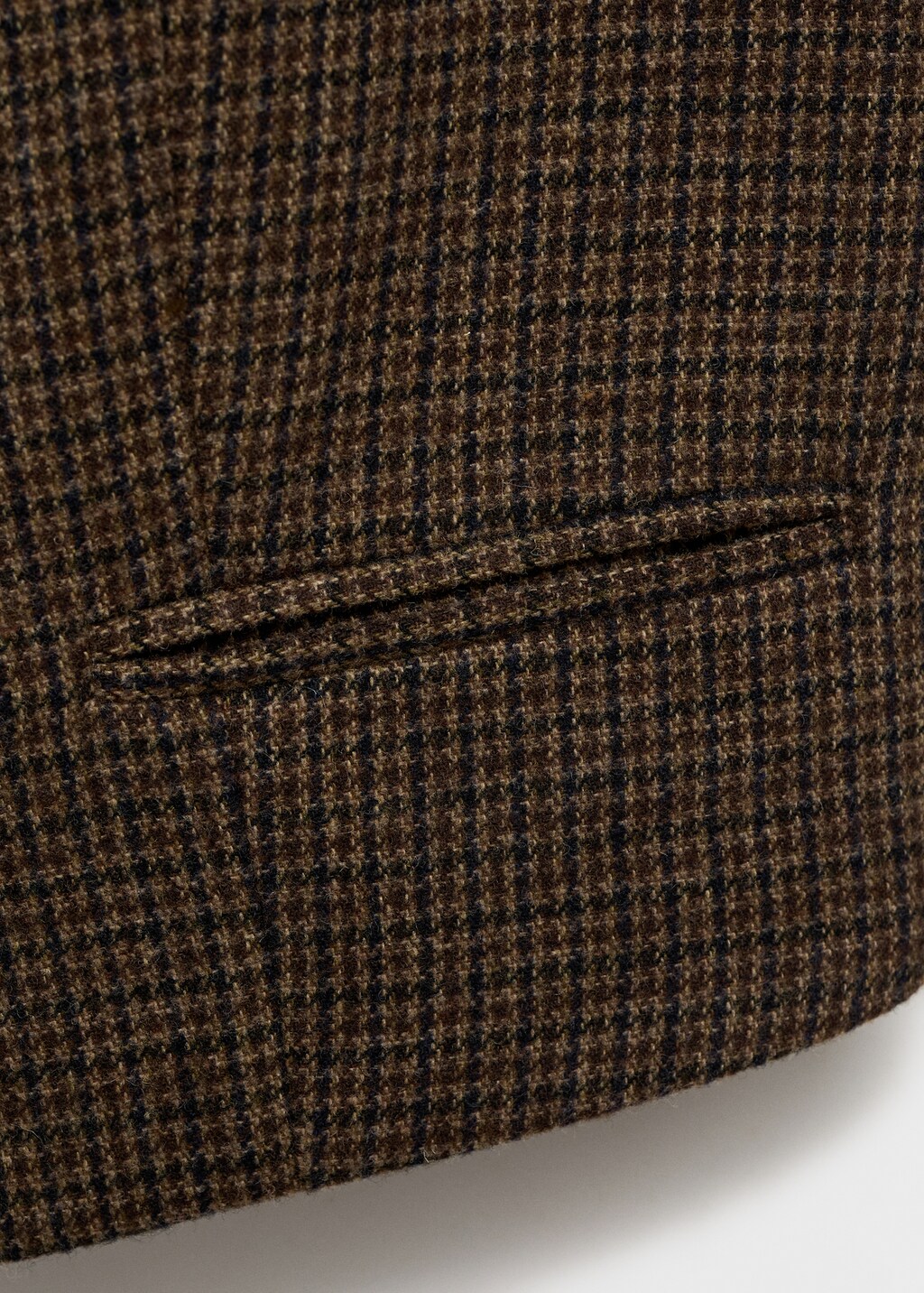 Micro-houndstooth wool waistcoat - Brown