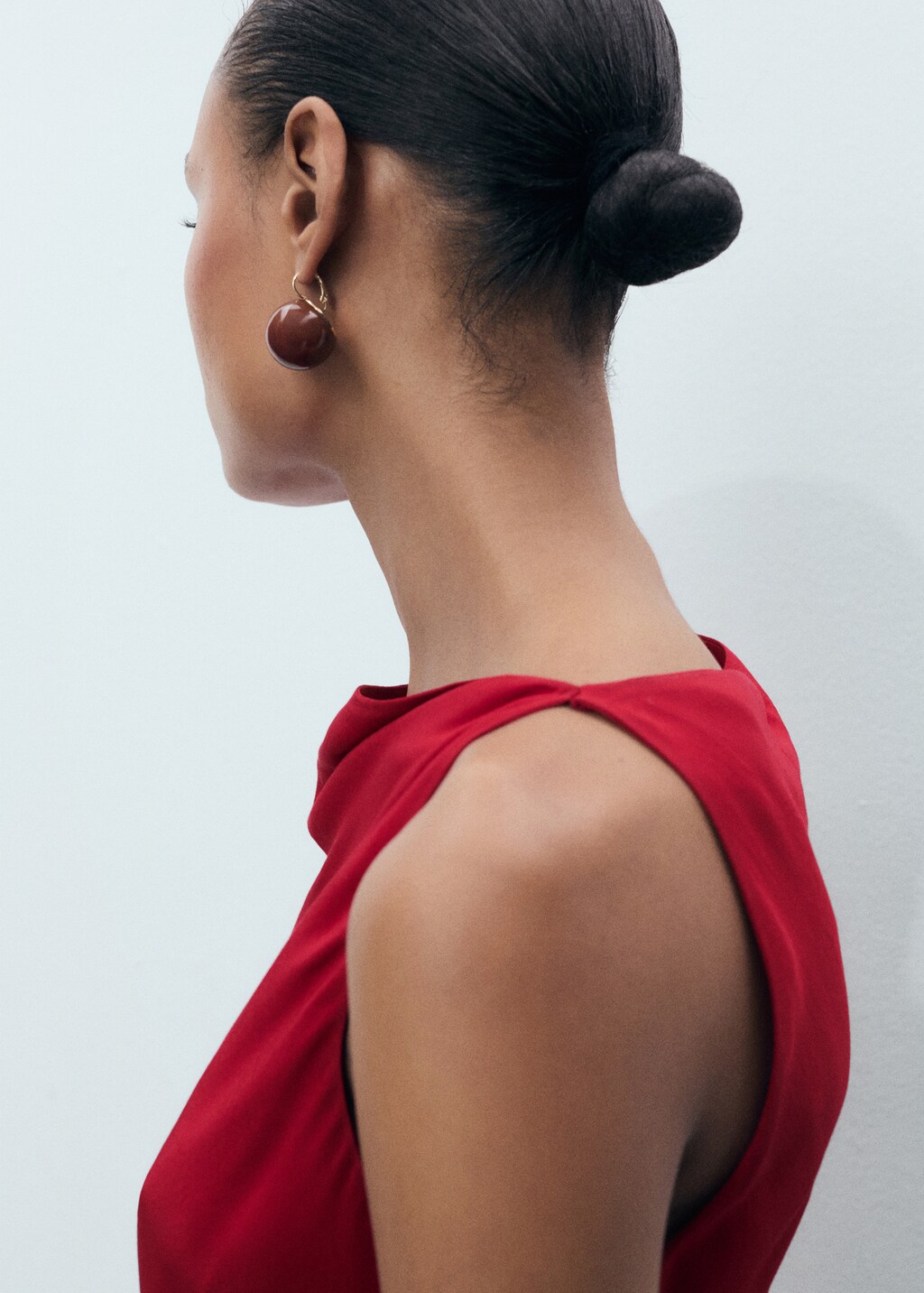 Satin midi dress - Wine