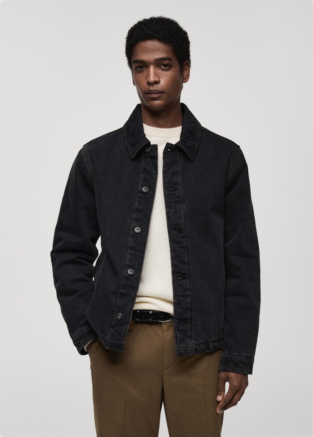 Dark-wash denim jacket - Open Grey