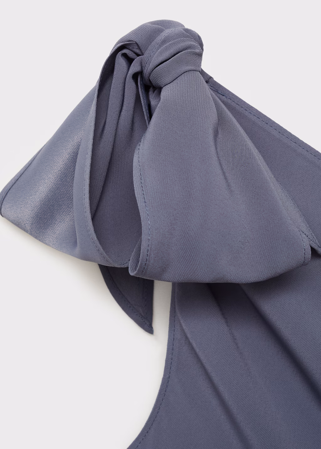 Asymmetrical satin jumpsuit with bow - Charcoal