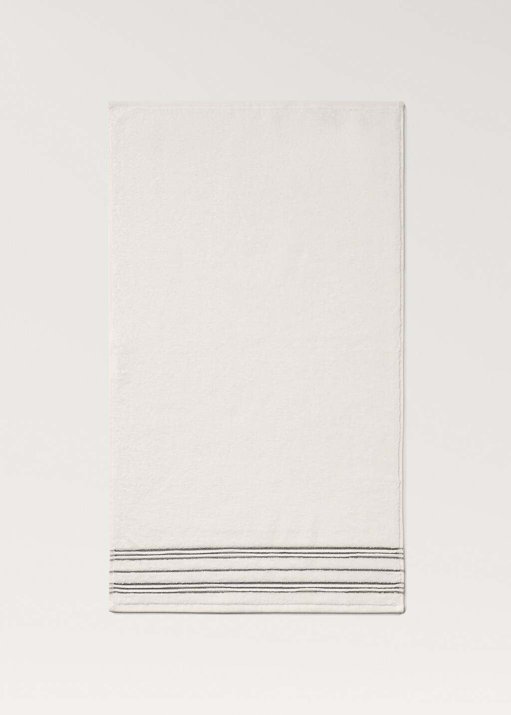 Washbasin towel with striped trim - White