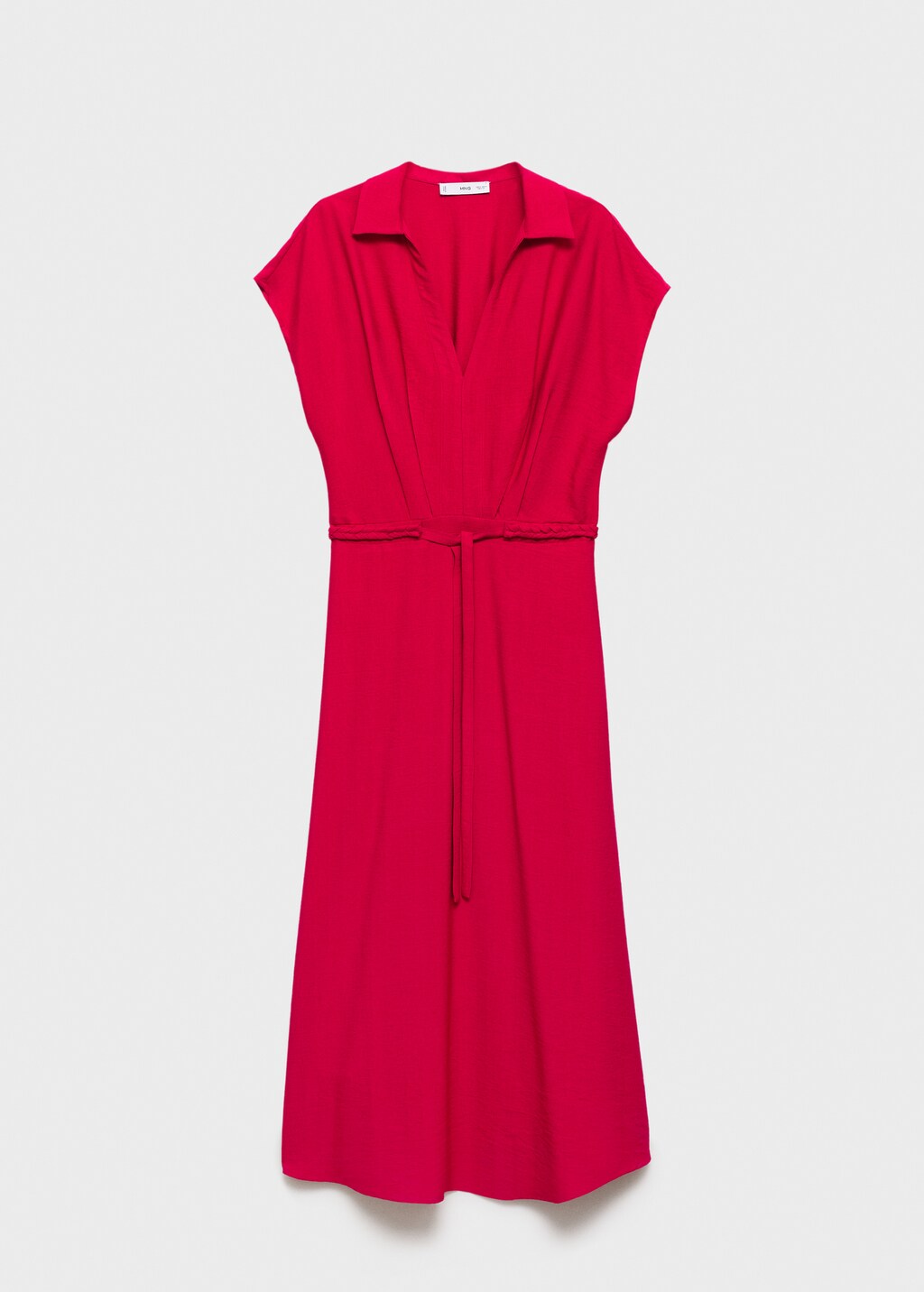 Cotton dress with dart detail - Red